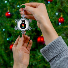 Load image into Gallery viewer, Rainbow Bear  Pewter Snowflake Ornament