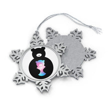 Load image into Gallery viewer, Trans Bear  Pewter Snowflake Ornament