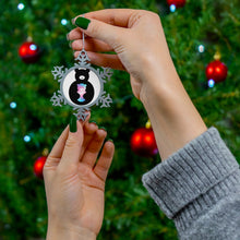 Load image into Gallery viewer, Trans Bear  Pewter Snowflake Ornament