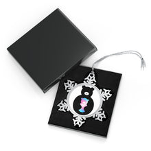 Load image into Gallery viewer, Trans Bear  Pewter Snowflake Ornament